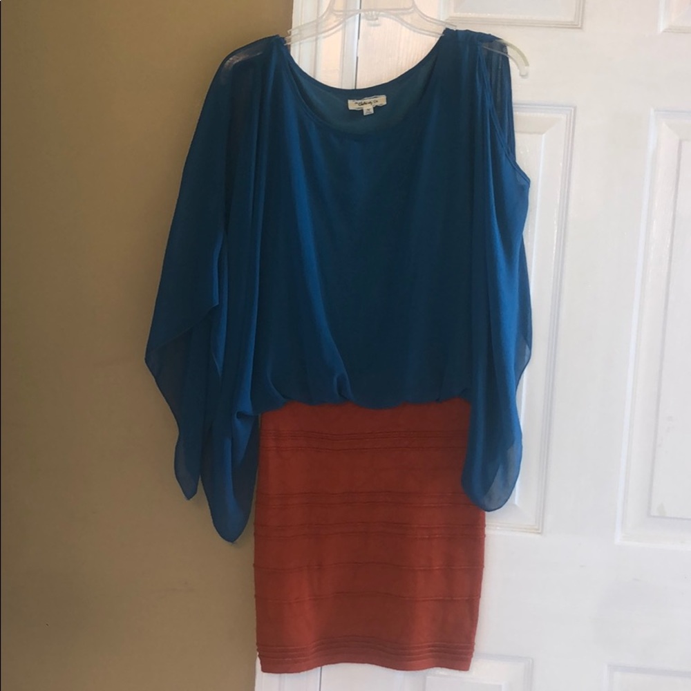 Two toned fitted cocktail dress